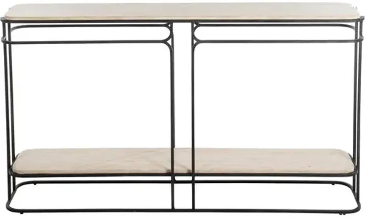 Louise Limestone Console Table - Black - Gabby