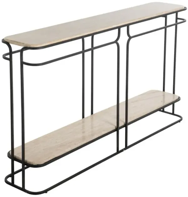 Louise Limestone Console Table, Black