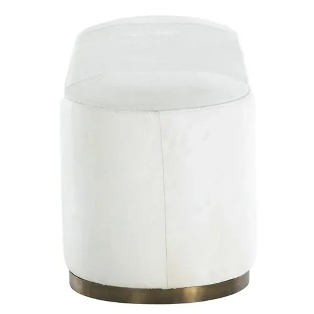 Lucius Hair-on-Hide Leather Bench - White - Gabby