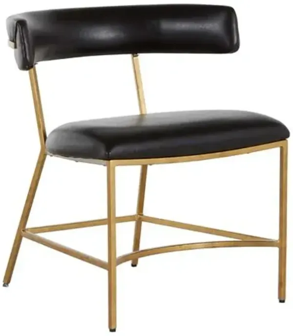 Matthew Faux Leather Dining Chair - Black/Gold - Gabby