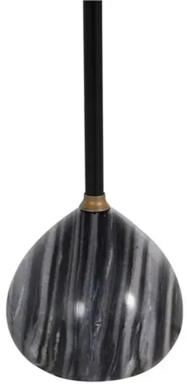 Nelle Iron/Marble Drink Table - Black - Gabby