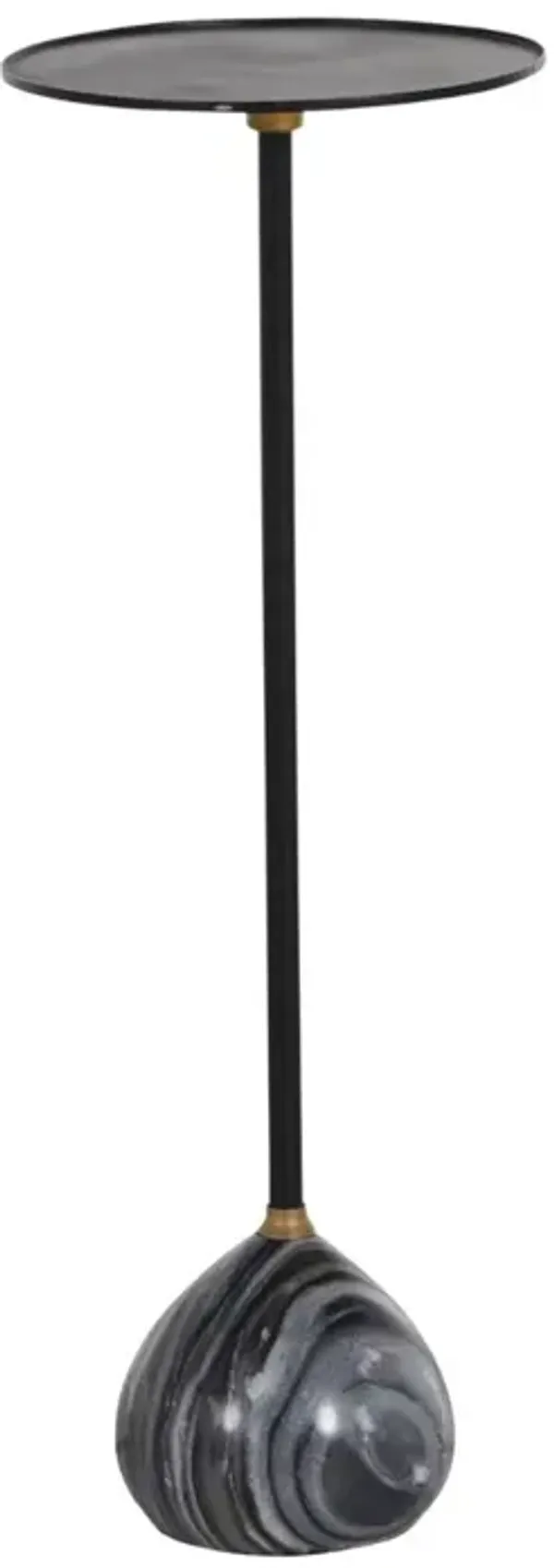 Nelle Iron/Marble Drink Table - Black - Gabby