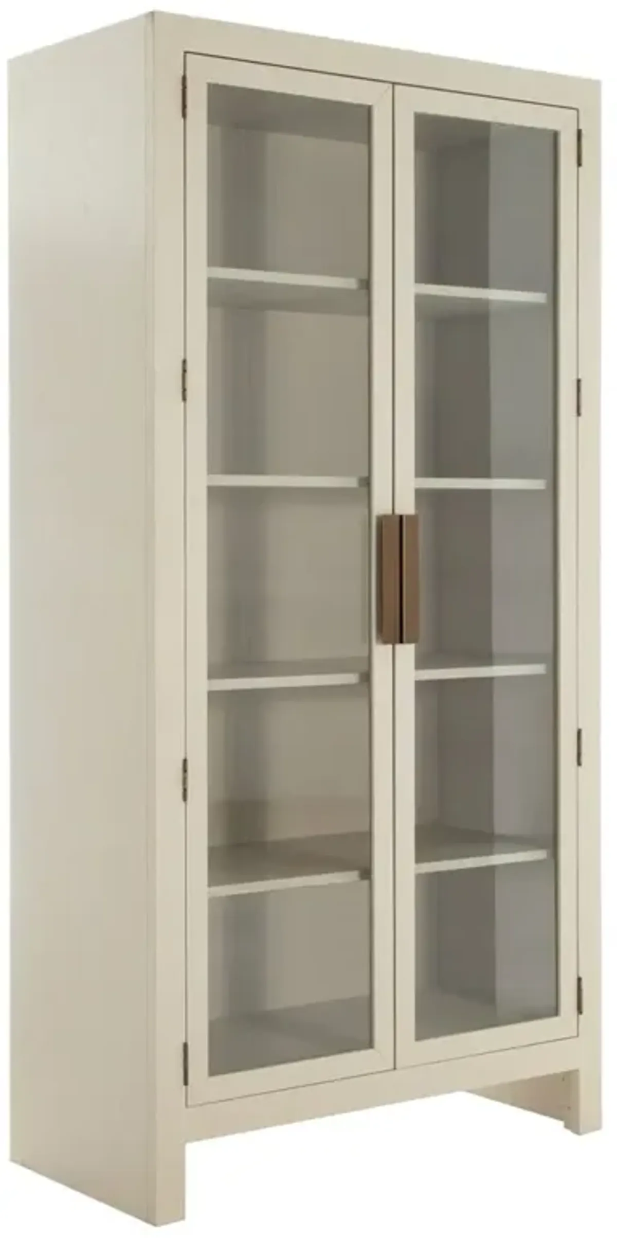 Newington Shagreen 4-Shelf Oak Bookcase/Display Cabinet - Ivory - Gabby
