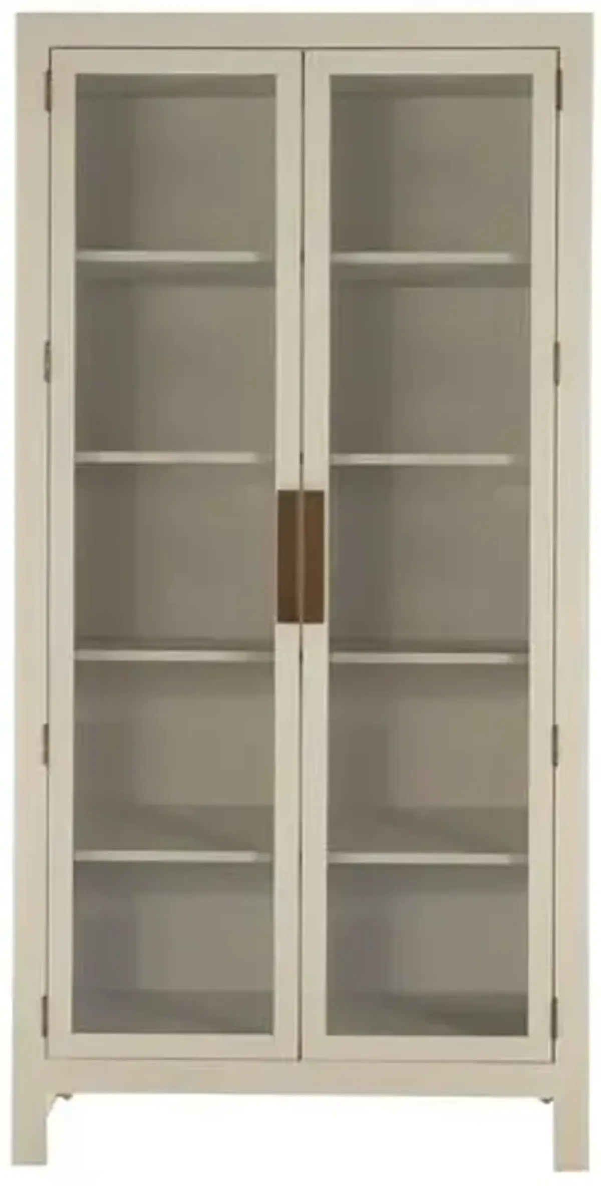 Newington Shagreen 4-Shelf Oak Bookcase/Display Cabinet - Ivory - Gabby