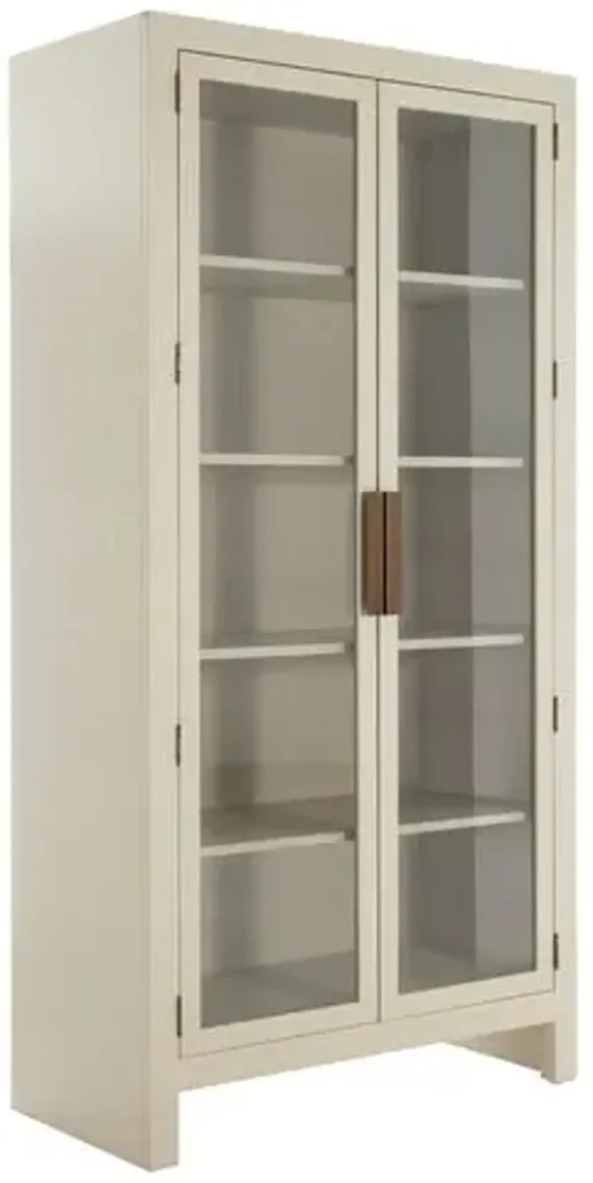 Newington Shagreen 4-Shelf Oak Bookcase/Display Cabinet - Ivory - Gabby