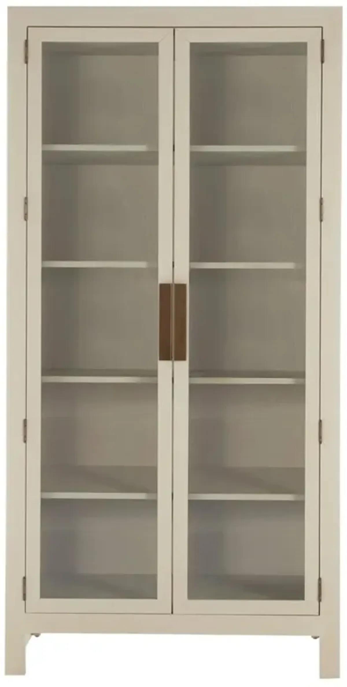 Newington Shagreen 4-Shelf Oak Bookcase/Display Cabinet - Ivory - Gabby