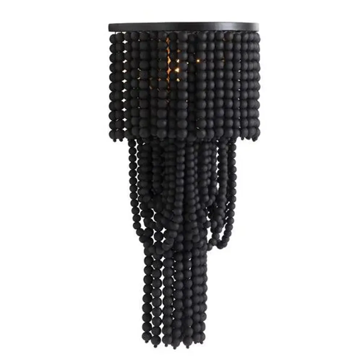 Norton Beaded Sconce - Black - Gabby
