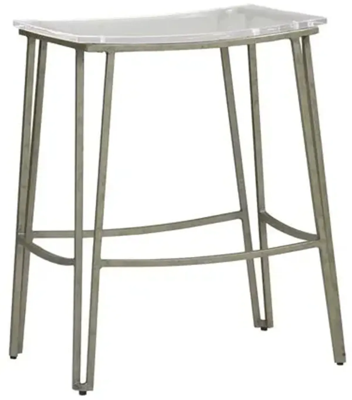 Pierce Counter Stool - Silver/Clear Acrylic - Gabby