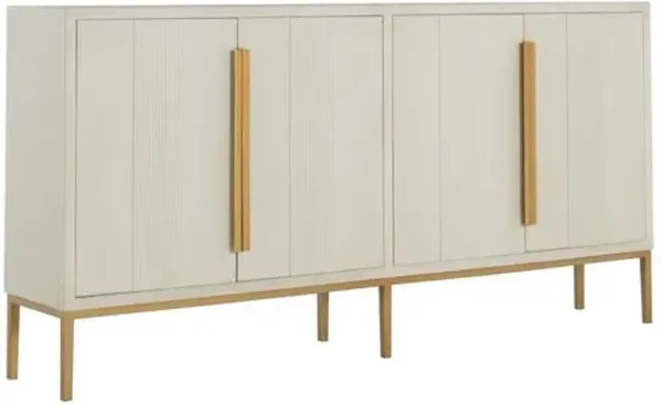 Robinson 4-Door Sideboard - Seseme White/Gold - Gabby