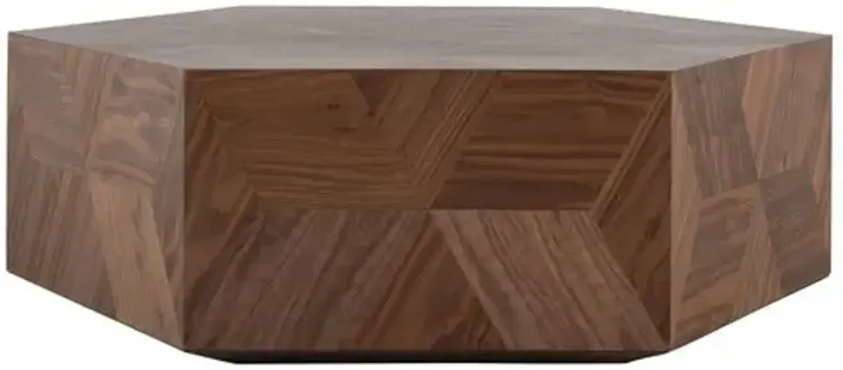Santiago Hexagonal Coffee Table - Walnut - Gabby - Brown