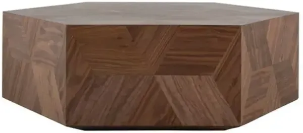 Santiago Hexagonal Coffee Table - Walnut - Gabby - Brown