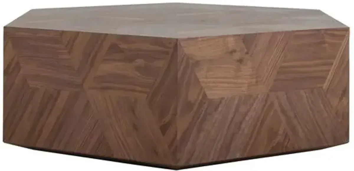 Santiago Hexagonal Coffee Table - Walnut - Gabby - Brown