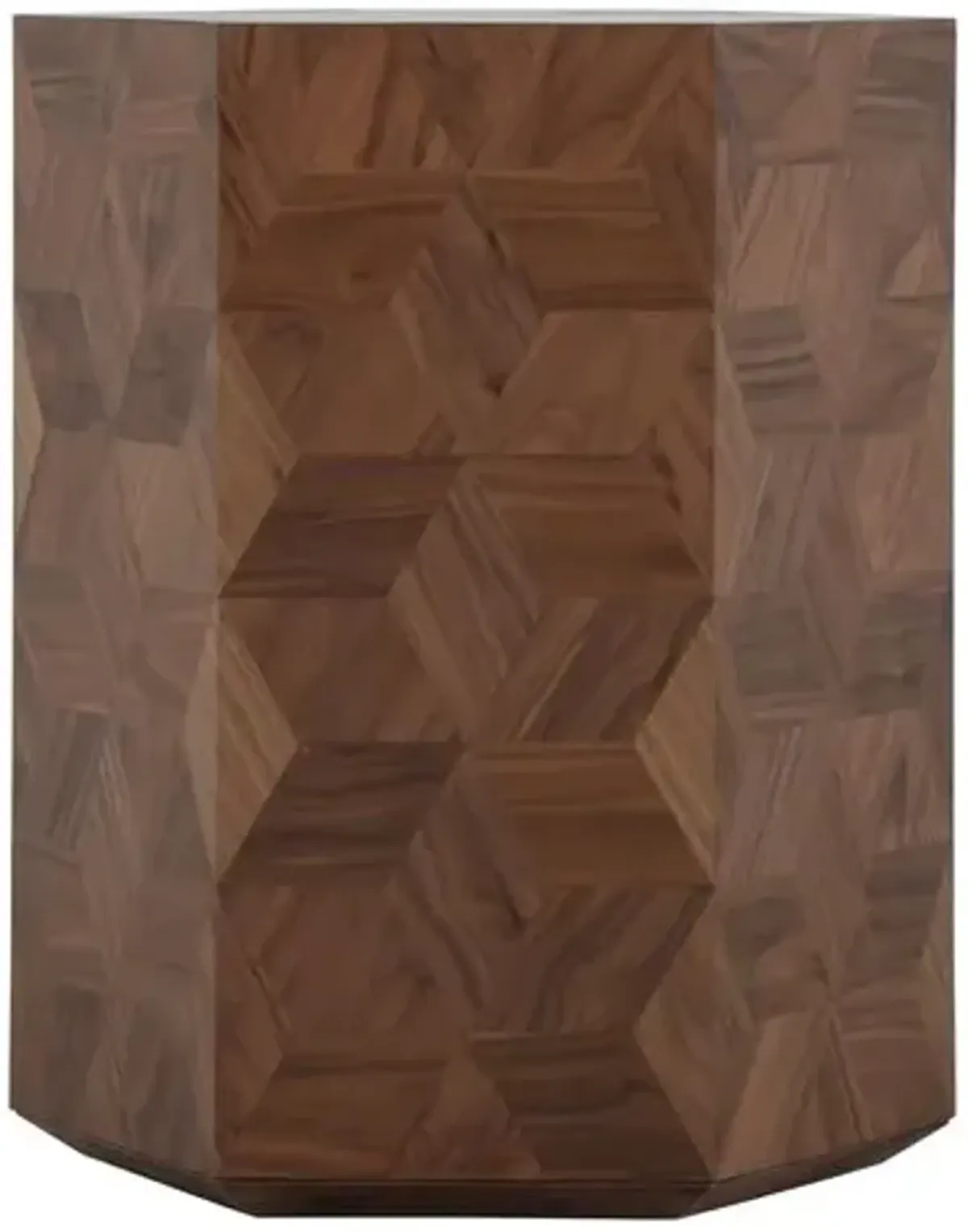 Santiago Hexagonal Side Table - Walnut - Gabby - Brown