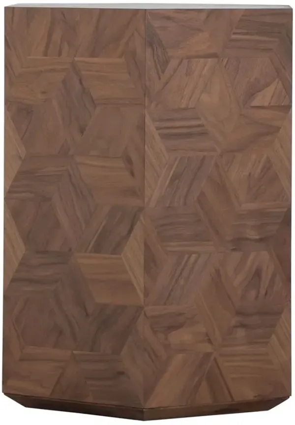 Santiago Hexagonal Side Table, Walnut
