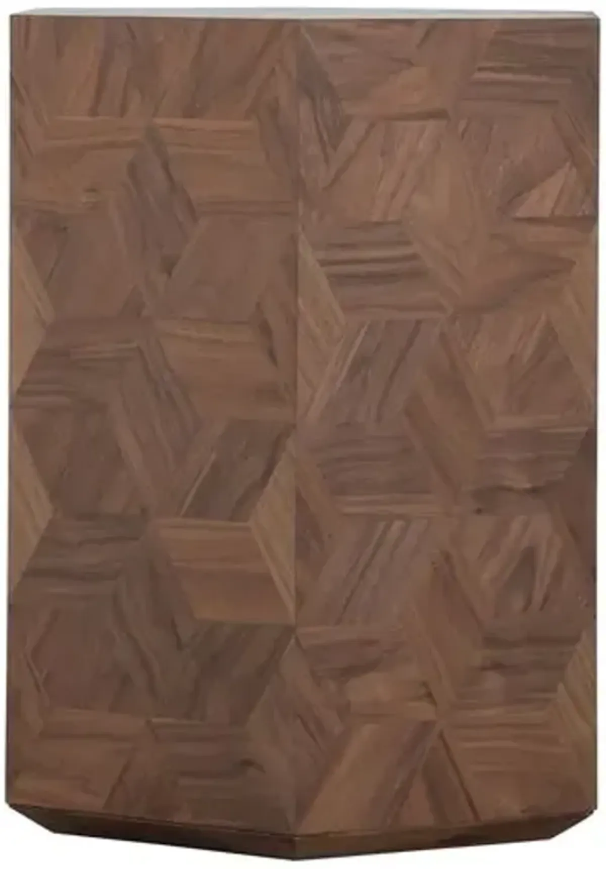 Santiago Hexagonal Side Table - Walnut - Gabby - Brown