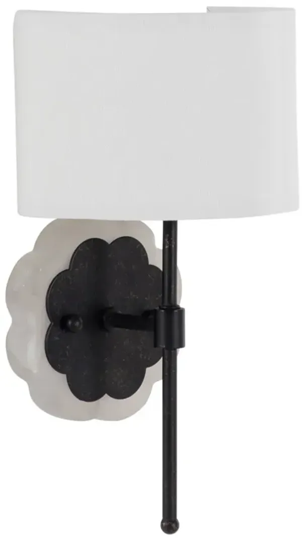 Shirley Alabaster Sconce - Black - Gabby