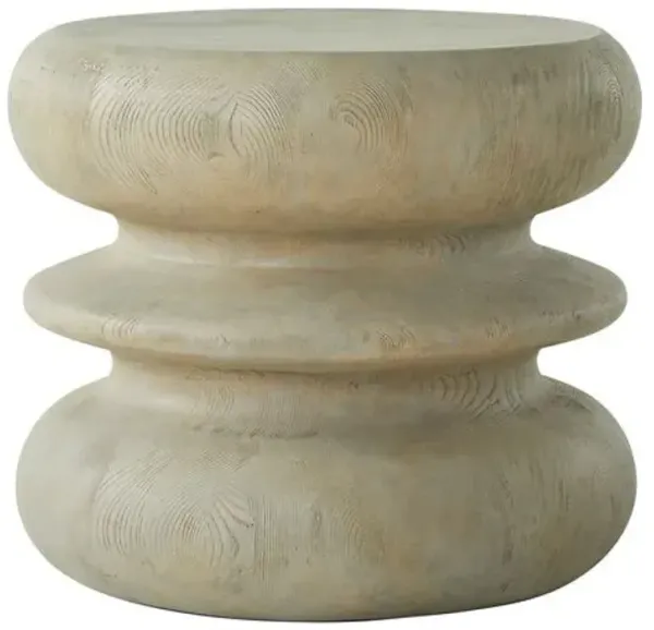 Teva 20" Round Resin Coffee Table - Natural - Gabby - Brown