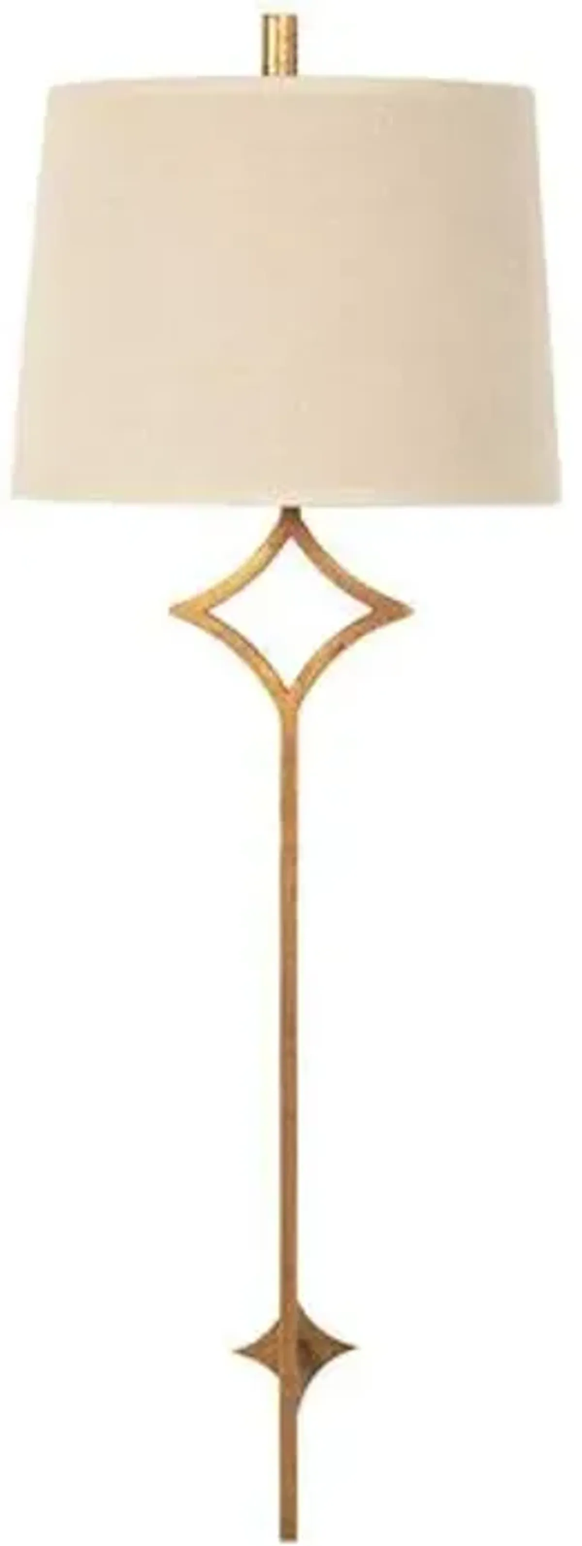 Theresa Diamond Motif Iron Wall Sconce - Gabby - Gold