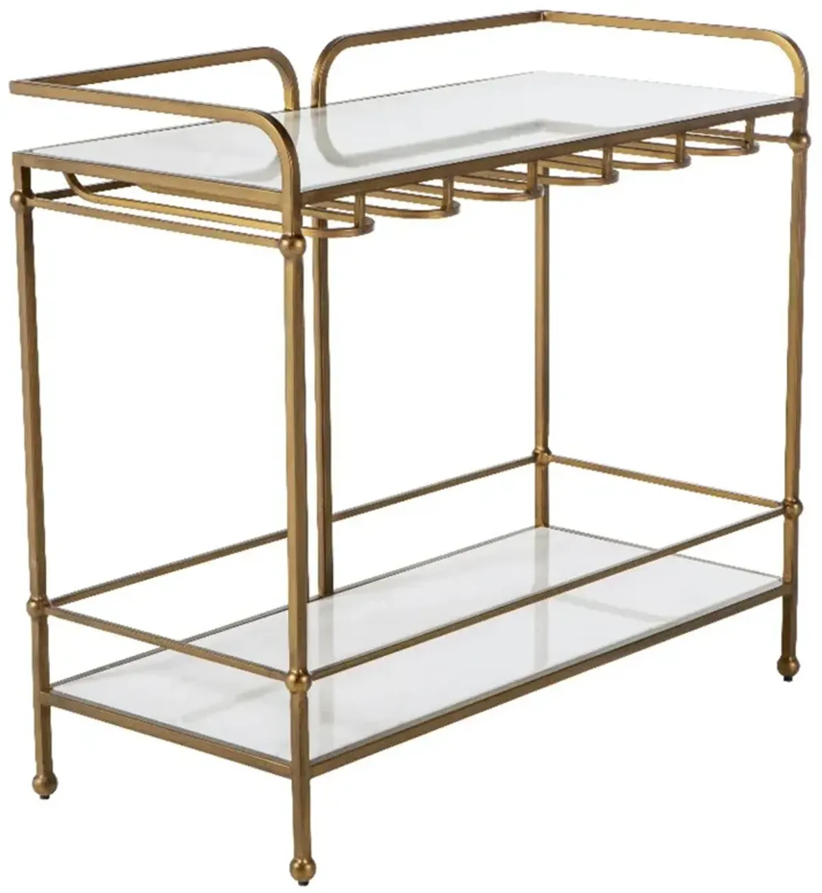 Thia Bar Cart/Console Table - Brass/White - Gabby
