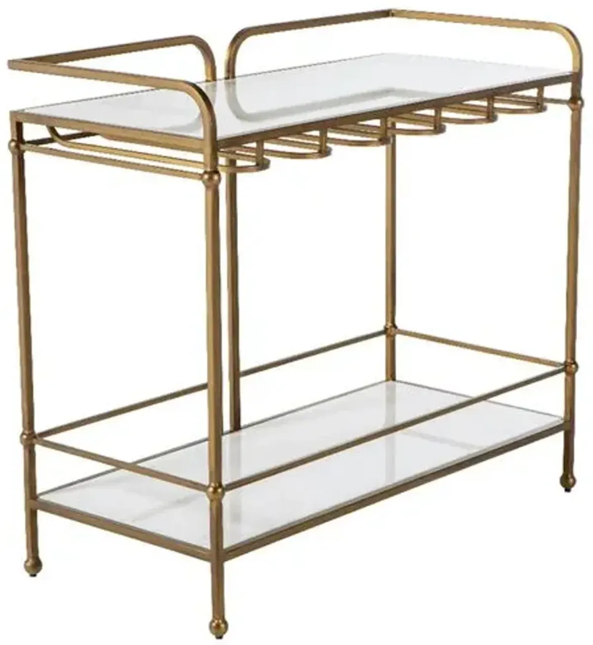 Thia Bar Cart/Console Table - Brass/White - Gabby