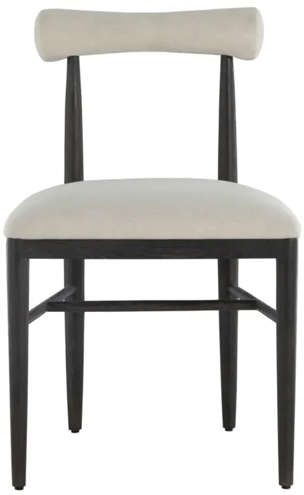Vira Oak Dining Side Chair, Black/Ivory Performance