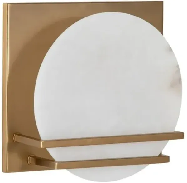 Yara Alabaster Wall Sconce - Brass - Gabby - White