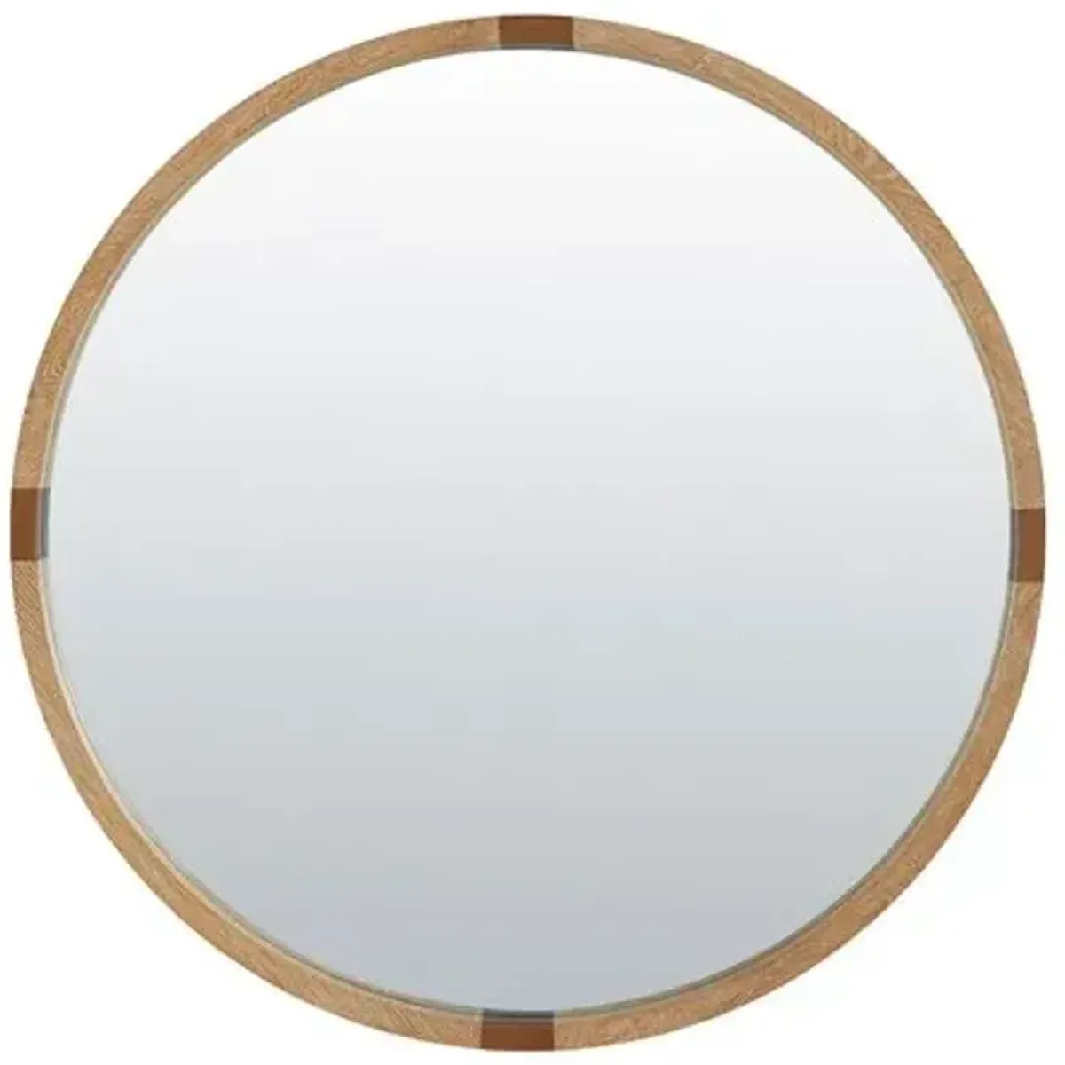 Zion Round Wood Wall Mirror - Natural - Gabby
