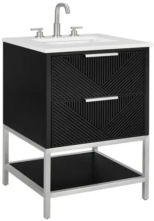 Diamond 24" Single Sink Bathroom Vanity - BEMMA Design - Black