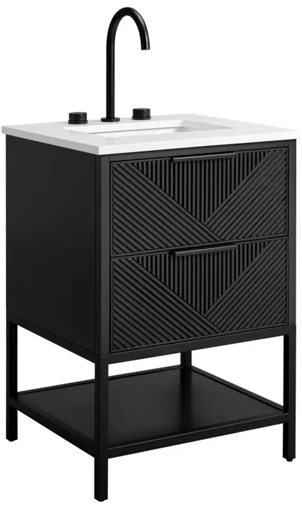 Diamond 24" Single Sink Bathroom Vanity - BEMMA Design - Black