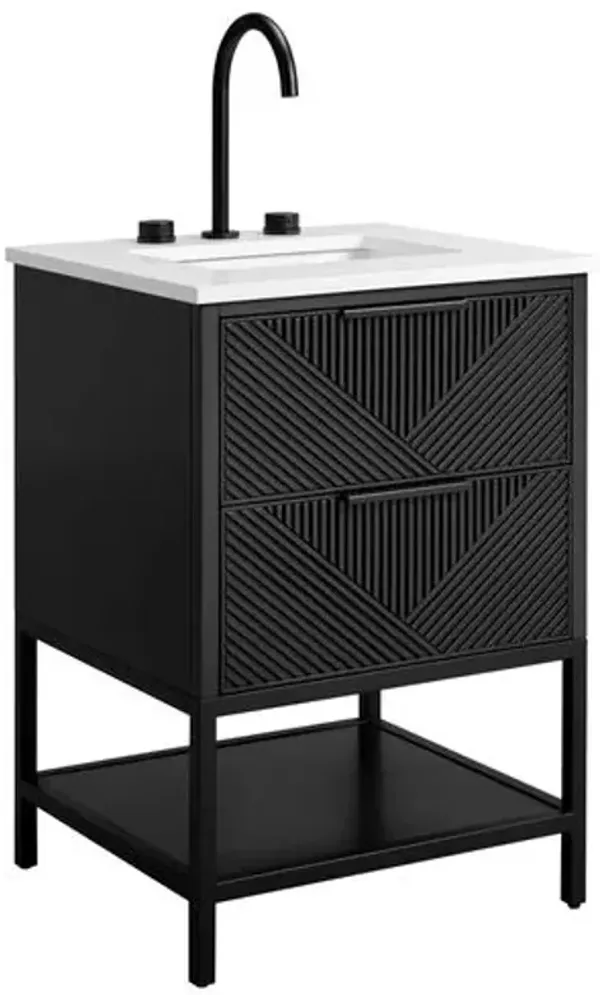 Diamond 24" Single Sink Bathroom Vanity - BEMMA Design - Black