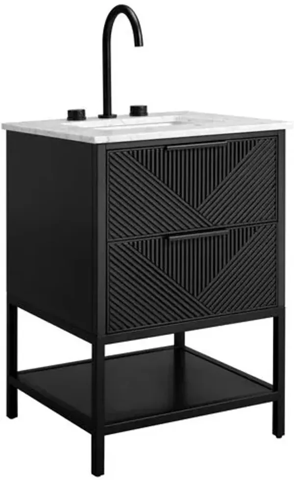 Diamond 24" Single Sink Bathroom Vanity - BEMMA Design - Black