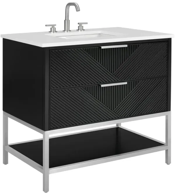 Diamond 36" Single Sink Bathroom Vanity - BEMMA Design - Black