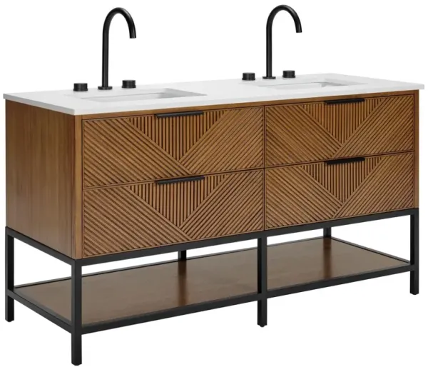 Diamond 60" Double Sink Bathroom Vanity - BEMMA Design - Brown