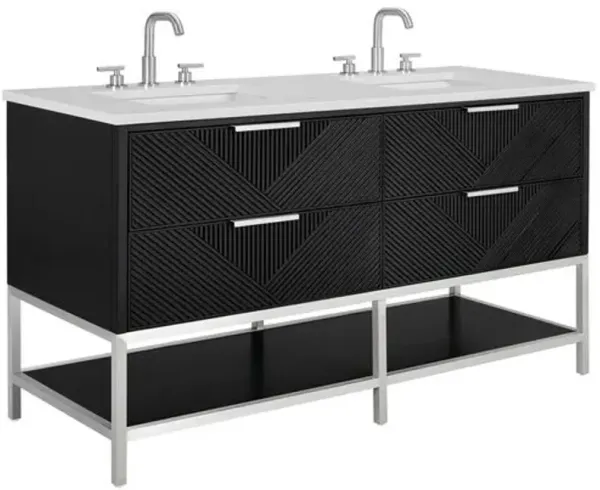 Diamond 60" Double Sink Bathroom Vanity - BEMMA Design - Black