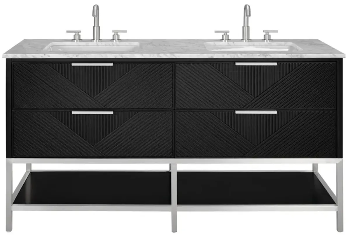Diamond 60" Double Sink Bathroom Vanity - BEMMA Design - Black