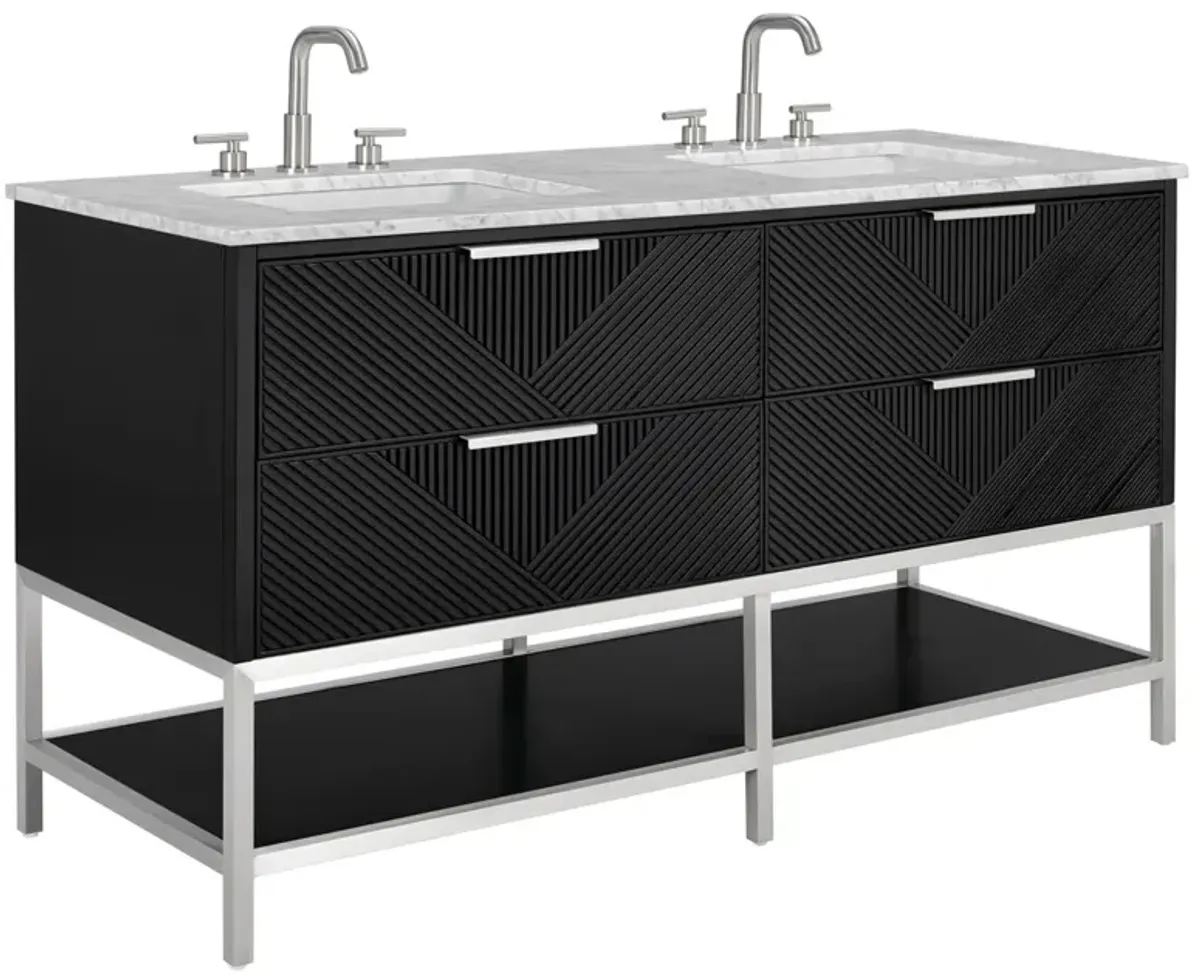 Diamond 60" Double Sink Bathroom Vanity - BEMMA Design - Black