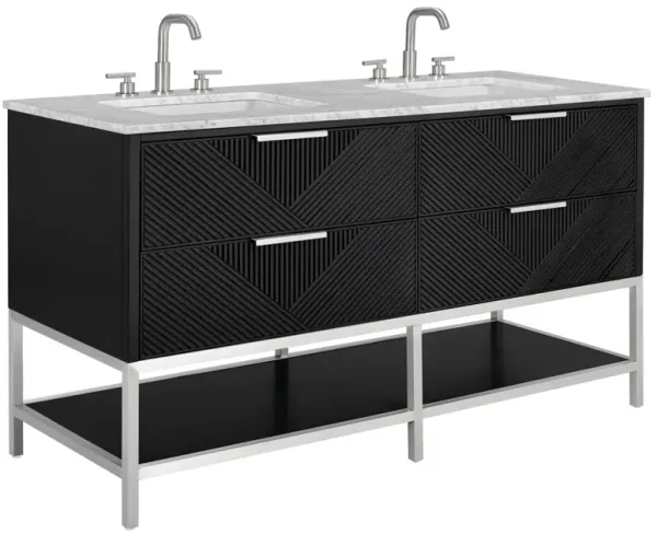 Diamond 60" Double Sink Bathroom Vanity - BEMMA Design - Black
