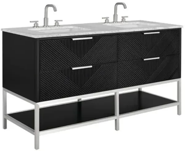 Diamond 60" Double Sink Bathroom Vanity - BEMMA Design - Black