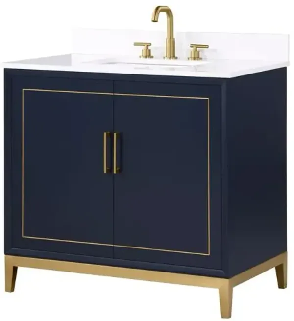 Gracie 36" Single Sink Bathroom Vanity - BEMMA Design - Blue