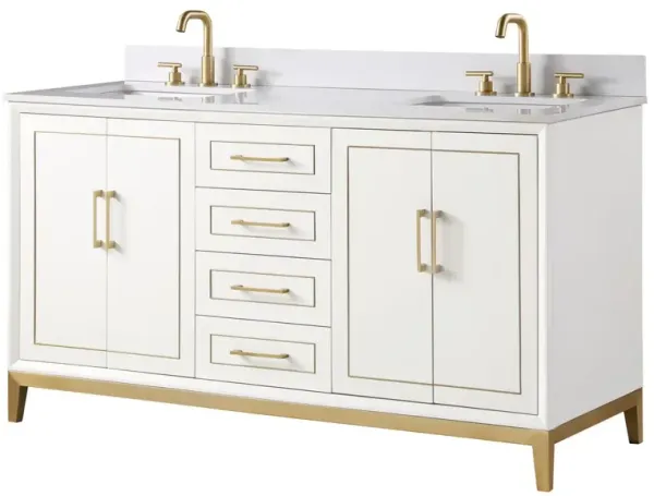 Gracie 60" Double Sink Bathroom Vanity - BEMMA Design - White
