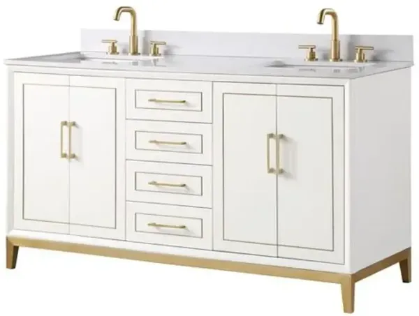Gracie 60" Double Sink Bathroom Vanity - BEMMA Design - White