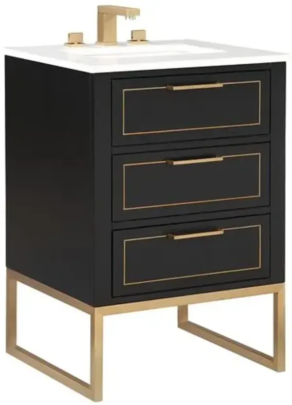 Markham 24" Single Sink Bathroom Vanity - BEMMA Design - Black