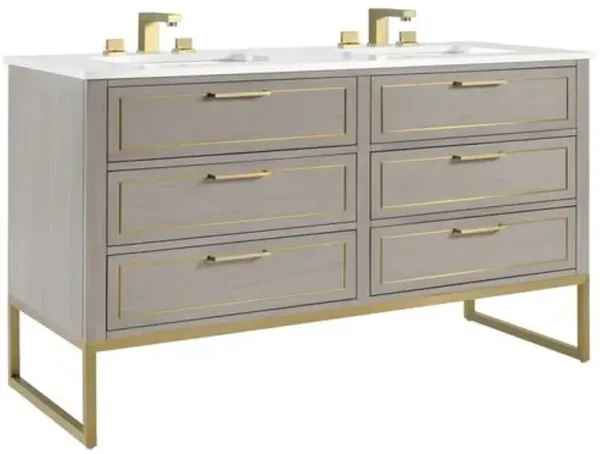 Markham 60" Double Sink Bathroom Vanity - BEMMA Design - Gray