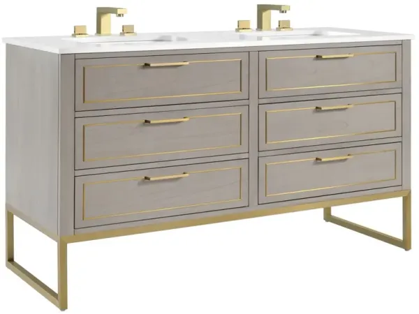 Markham 60" Double Sink Bathroom Vanity - BEMMA Design - Gray