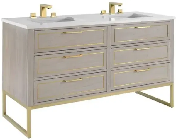 Markham 60" Double Sink Bathroom Vanity - BEMMA Design - Gray