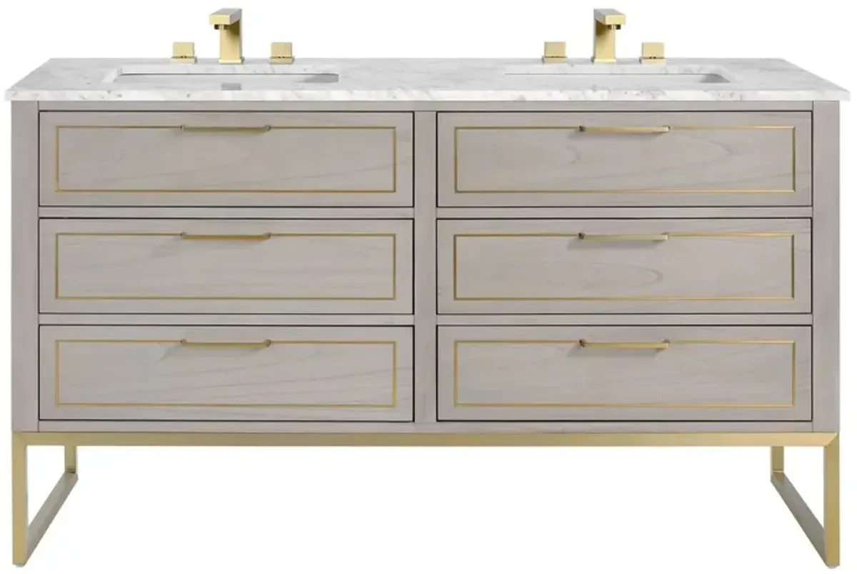 Markham 60" Double Sink Bathroom Vanity - BEMMA Design - Gray