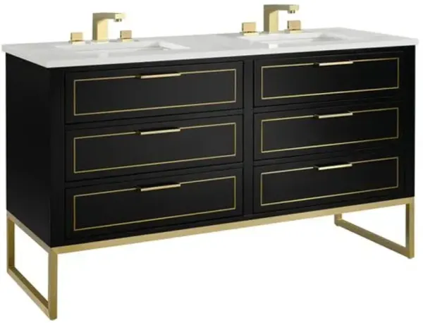 Markham 60" Double Sink Bathroom Vanity - BEMMA Design - Black