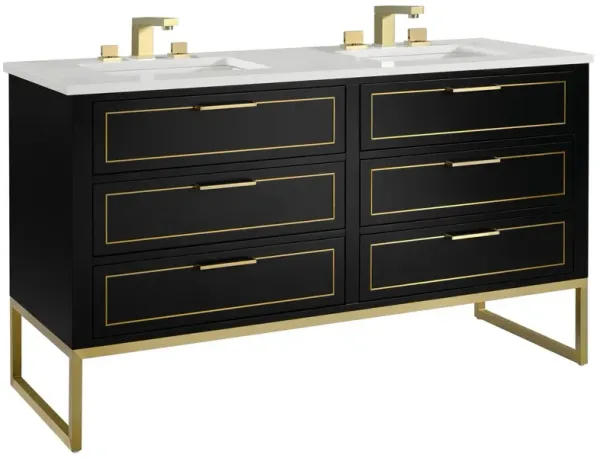 Markham 60" Double Sink Bathroom Vanity - BEMMA Design - Black
