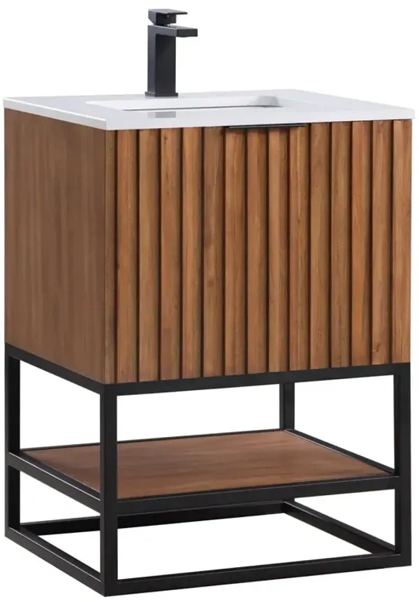 Terra 24" Single Sink Bathroom Vanity - Walnut - BEMMA Design - Brown