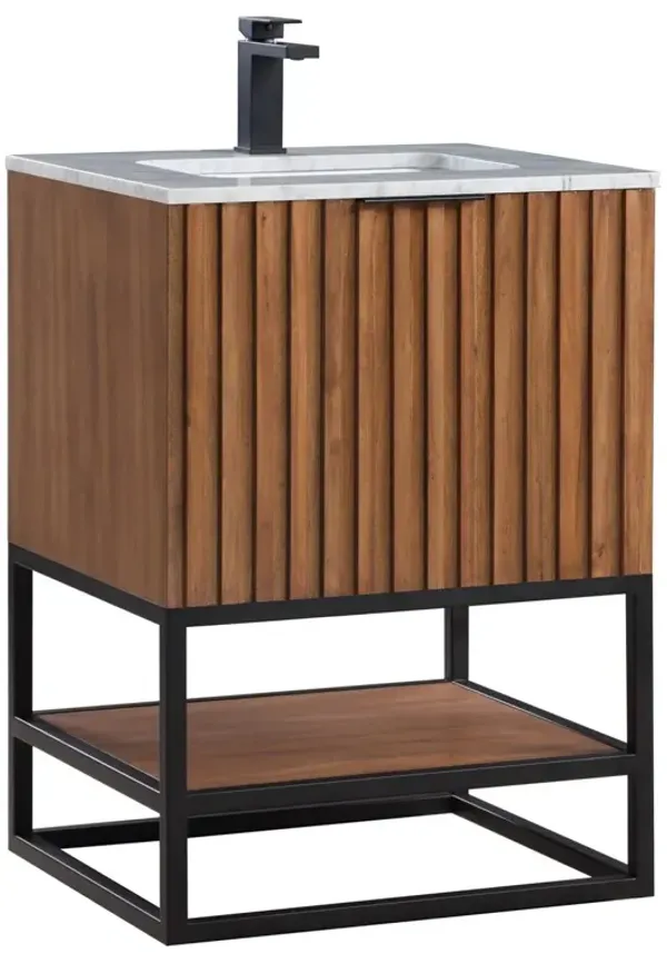 Terra 24" Single Sink Bathroom Vanity - Walnut - BEMMA Design - Brown